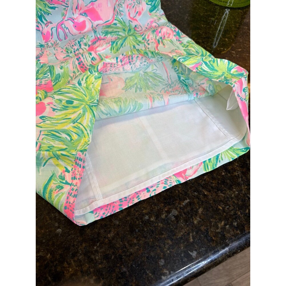 Lilly Pulitzer Girls Mini Lottie Dress One in a Chameleon 12 Tropical Flamingo - Picture 7 of 11